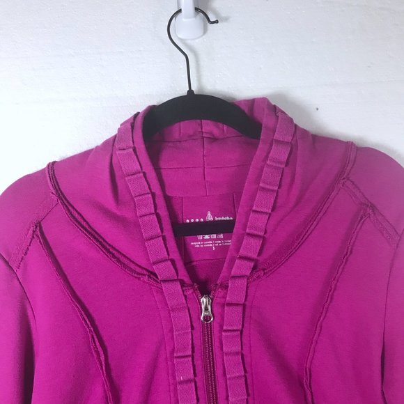 Neon Buddha Sz Small Pink Ruffle Athletic Jacket - Picture 4 of 8